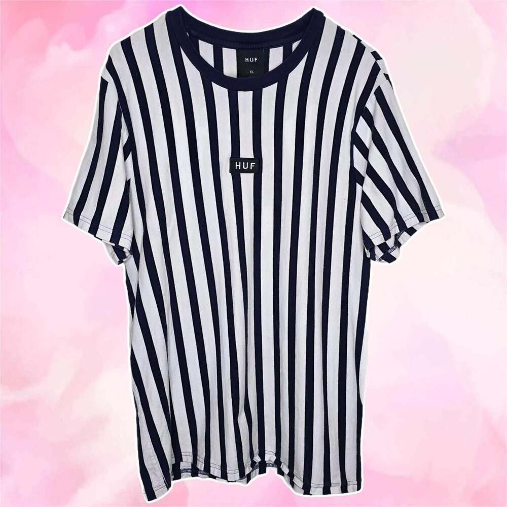 HUF Vertical Stripe Box Logo T-Shirt